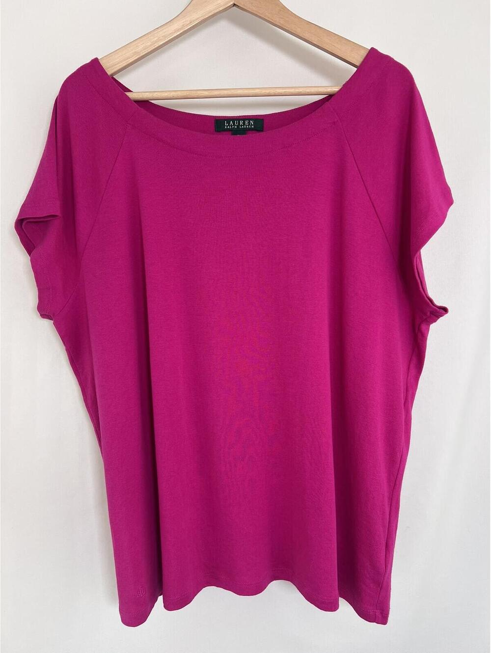 Lauren Ralph Lauren Short Sleeve Cotton Shirt Women's 2X